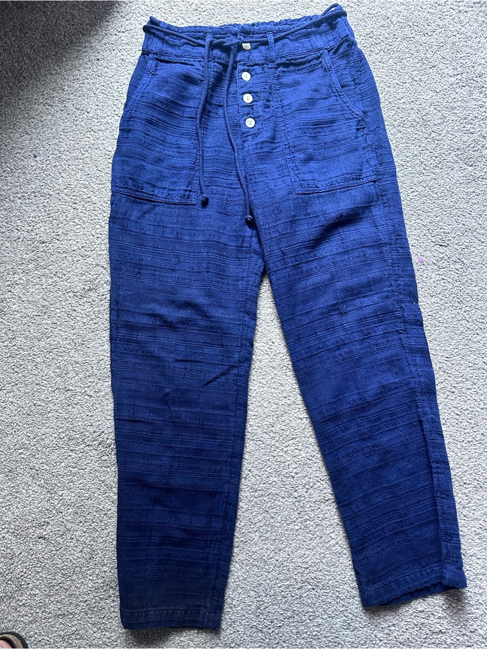 Sundance navy textured cotton pants